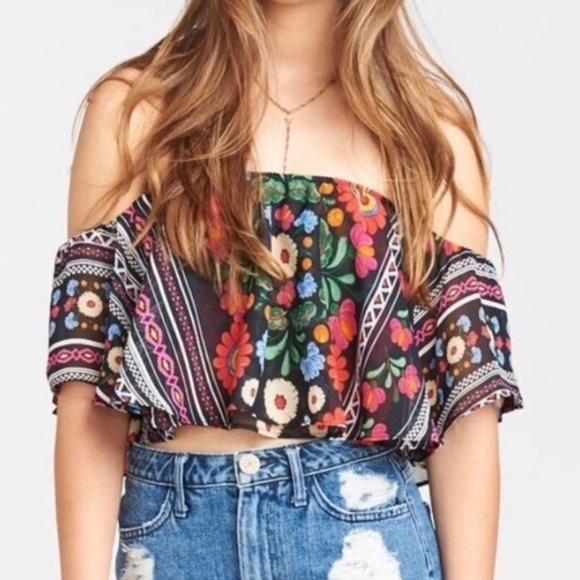 Show me your Mumu Nika off the shoulder top NWT - Picture 1 of 8